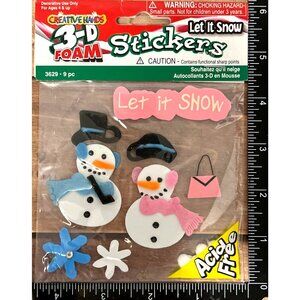 3-D Foam Stickers Let it Snow Snowman Fibre Craft 3629 Creative Hands